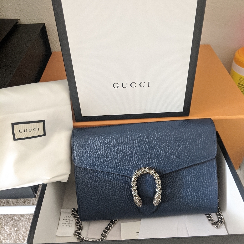 Gucci Dionysus wallet on chain Navy Blue